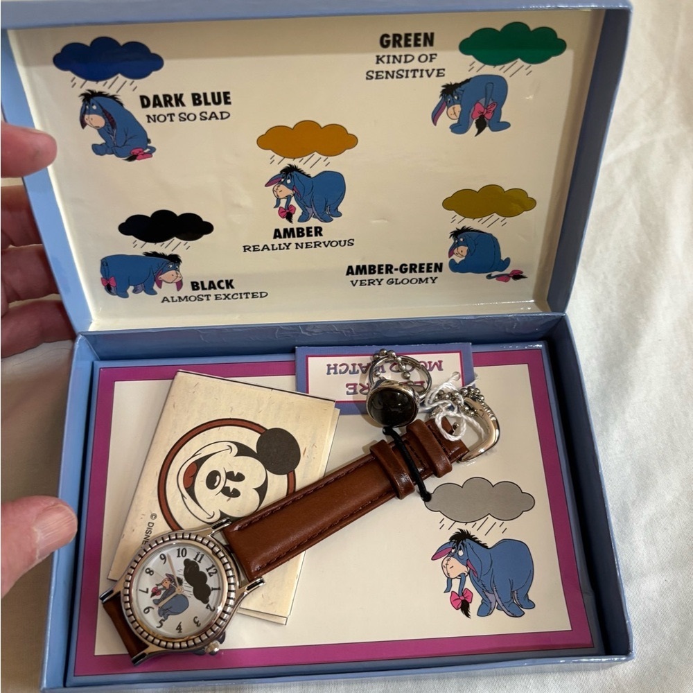 Extremely Rare Vintage Disney Winnie the Pooh Eeyore Mood Watch/ring NIB